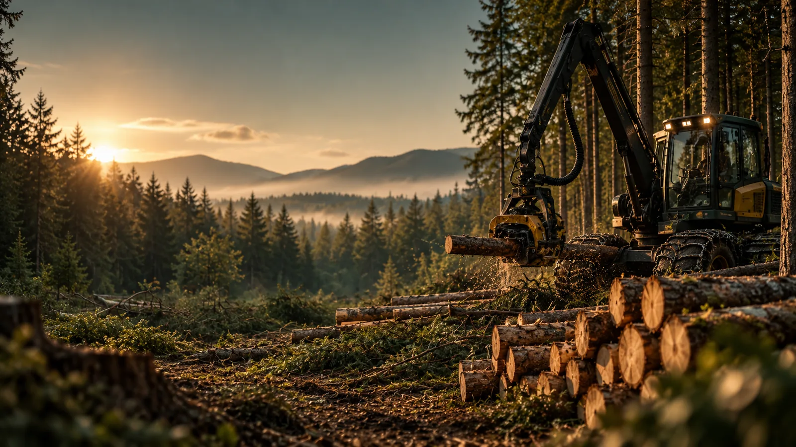 Forstwirtschaft im Wald